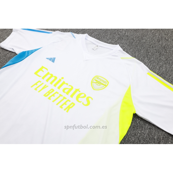 Chandal del Arsenal Manga Corta 2023-2024 Blanco - Pantalon Corto